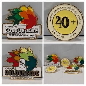Colourcade biker lapel pin Ontario Canada 80's touring lot of 5 vintage pins